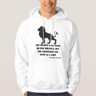 Spreuken 28:1 Bijbelvers citaat KJV Mannen Hoodie