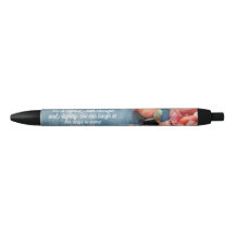 Spreuken 31:25  Bijbelvers met bloemmotief pen Ins