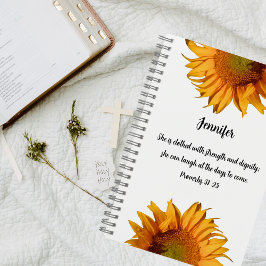 Spreuken 31:25 Bloemen Bijbel Verse Gebedsboek Notitieboek