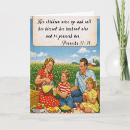 Spreuken 31:28 Retro foto Moederdag kaart