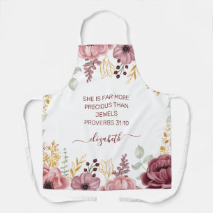 Spreuken 31 Elegante pastel roze bloem Schort