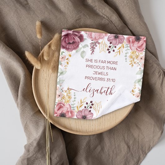 Spreuken 31 Elegante pastelroze bloem Washandje