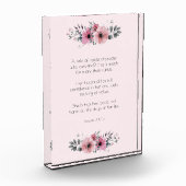 Spreuken 31 Vrouw Bijbel Verse met roze bloemen Fotoblokken (Links)