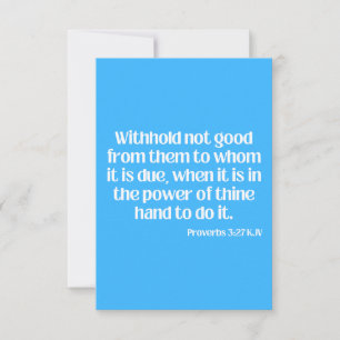 Spreuken 3:27 KJV Bijbel Schrift Groet Kaart