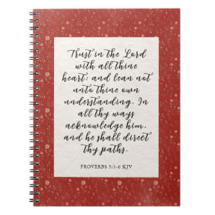 Spreuken 3:5-6 KJV Bijbelvers Afbeelding Notitieboek