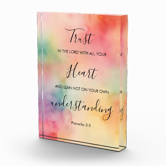 Spreuken 3:5 Bijbelvers Acryl Fotoblokken (Rechts)