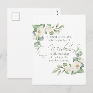 Spreuken 9:10 Eucalyptus Witte Rozen Salie Groen Briefkaart