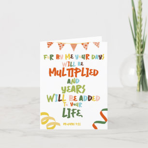 Spreuken 9:11 Bijbelvers Verjaardag Bedankkaart