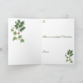 Sprigs Holly et Ivy dans la carte de Noël botaniqu (Intérieur)