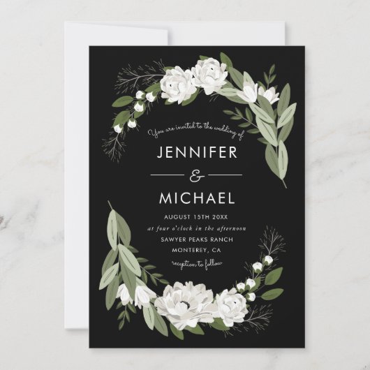 Sprigs Mariages floraux blancs - Invitation de mar (Devant)