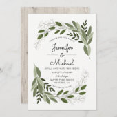 Sprigs Mariages rustiques - Invitation de mariage (Devant / Derrière)