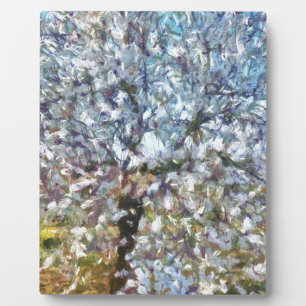 Spring Almond Blossom Pointillism Artwork Fotoplaat