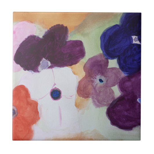 Spring Anemones Ceramic Tegel Tegeltje (Voorkant)