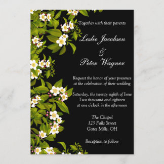 Spring Apple Blossom Wedding Invite Kaart