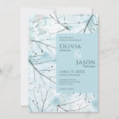 Spring Aqua Turquoise Fleurs Abstraites Invitation (Devant)