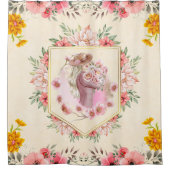 Spring Art, Lady met Bouquet Douchegordijn (Voorkant)