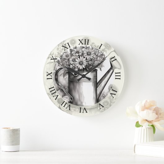 Spring Art, Watering can, Zwart & wit kunst Grote Klok (Huis)