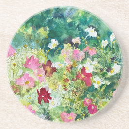 Spring Artistry Kosmos Bloemen Zandsteen Onderzetter