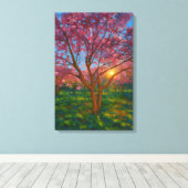 Spring Awakening - Blooming Tree Landscape Canvas Afdruk (Insitu (Houten vloer))