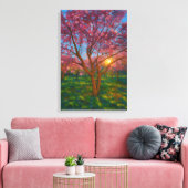 Spring Awakening - Blooming Tree Landscape Canvas Afdruk (Insitu (Woonkamer))