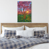 Spring Awakening - Blooming Tree Landscape Canvas Afdruk (Insitu (Slaapkamer))