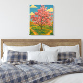 Spring Awakening - Blooming Tree Landscape Canvas Afdruk (Insitu (Slaapkamer))