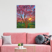 Spring Awakening - Blooming Tree Landscape Canvas Afdruk (Insitu (Woonkamer))