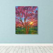 Spring Awakening - Blooming Tree Landscape Canvas Afdruk (Insitu (Houten vloer))