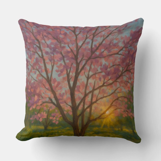 Spring Awakening - Blooming Tree Landscape Kussen (Voorkant)