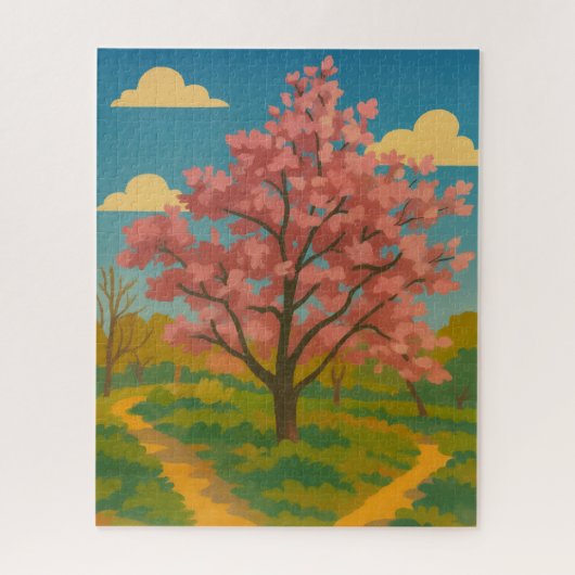 Spring Awakening - Blooming Tree Landscape Legpuzzel (Verticaal)