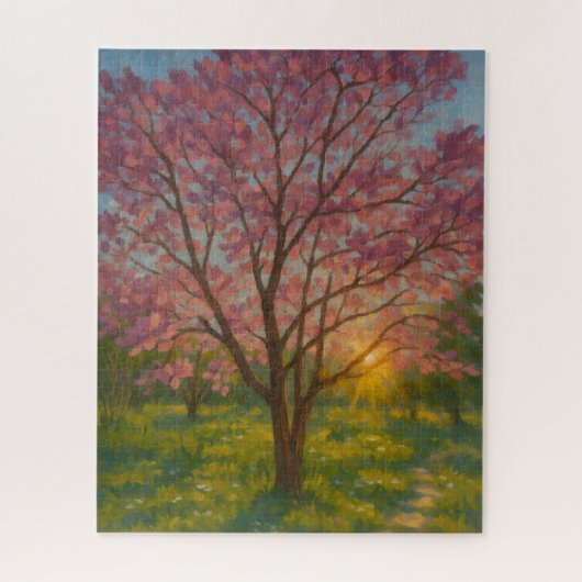 Spring Awakening - Blooming Tree Landscape Legpuzzel (Verticaal)