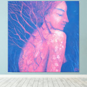 Spring Awakening Dryad Fantasy Girl Magical Forest Canvas Afdruk (Insitu (Houten vloer))