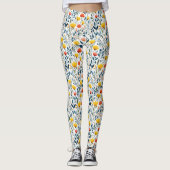 Spring Awakening: grillig bloemenpatroon Leggings (Voorkant)