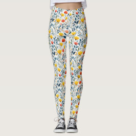 Spring Awakening: grillig bloemenpatroon Leggings