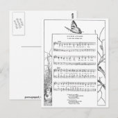 Spring Awakening Song and Butterfly Briefkaart (Voorkant / Achterkant)