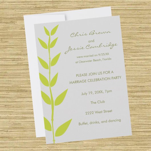 Spring Bamboo Déjà Marié Fête Invitation