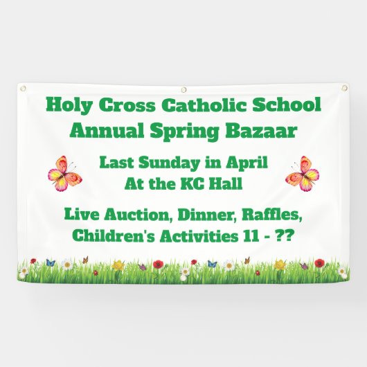Spring Bazaar Church School Fundraiser Banner (Horizontaal)