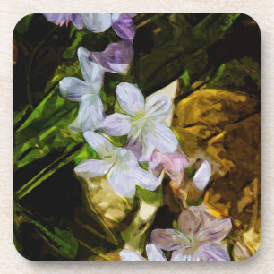 Spring Beauty a Paarse Wildflower Abstract Drankjes Onderzetter