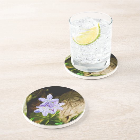 Spring Beauty a Wildflower Abstract Impressionisme Zandsteen Onderzetter (Zijkant)