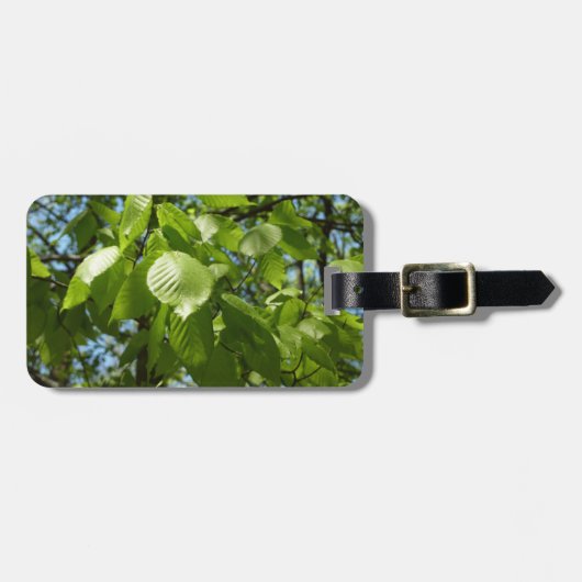 Spring Birch Leaves Green Tree Bagagelabel (Voorkant horizontaal)