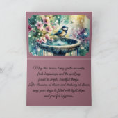 Spring Bird Bath Watercolor  Kaart (Binnen)