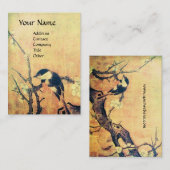 SPRING BIRD ON A FLOWER TREE bruin geel Visitekaartje (Voorkant / Achterkant)