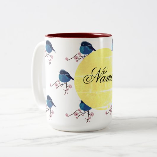 Spring Bird Tweekleurige Koffiemok (Voorkant links)