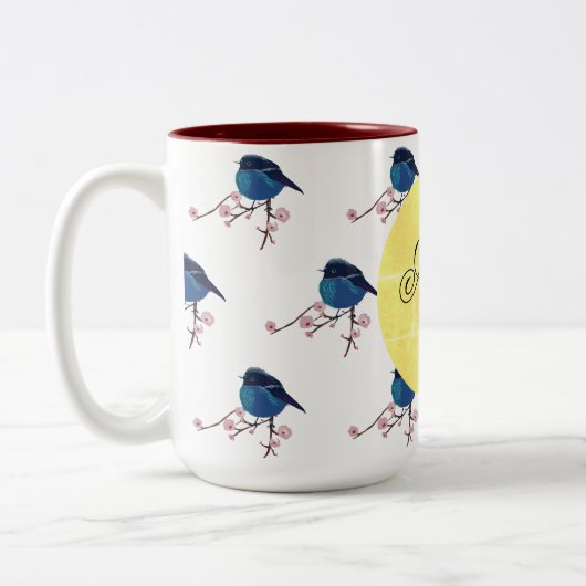 Spring Bird Tweekleurige Koffiemok (Links)