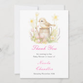 Spring Bird Watering Can Baby shower Bedankkaart (Voorkant)