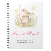Spring Bird Watering Can Baby Shower Guest Book Notitieboek (Voorkant)