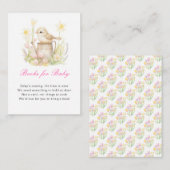 Spring Bird Watering Can Baby shower Informatiekaartje (Voorkant / Achterkant)