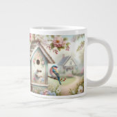 Spring Birdhouse With Pastel Flowers And Bird Extra Grote Beker (Rechts)