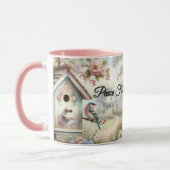 Spring Birdhouse With Pastel Flowers And Bird Mok (Links)