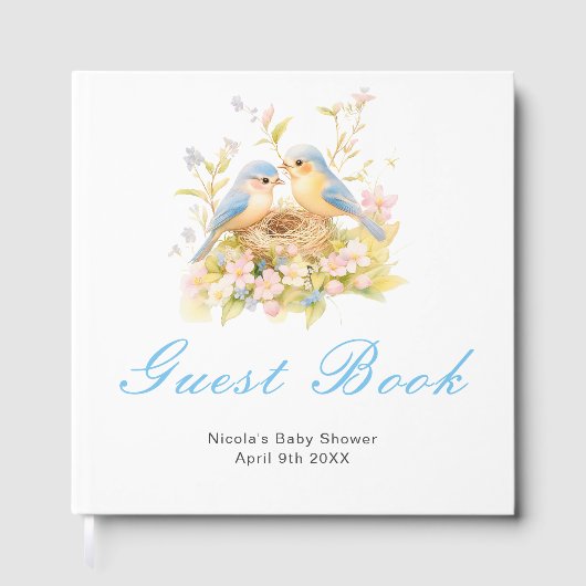 Spring Birds Baby Shower Guest Book Gastenboek (Voorkant)